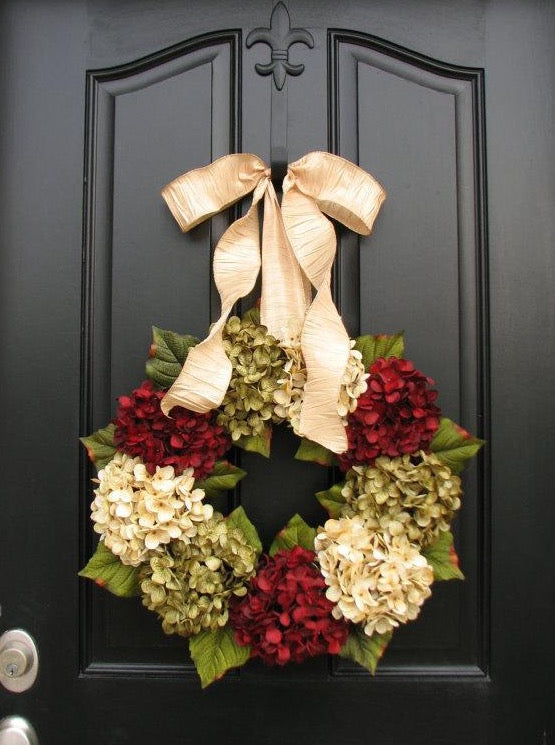 Christmas Hydrangea Wreath