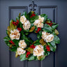 Christmas Magnolia Wreath with Red Berries - TwoInspireYou